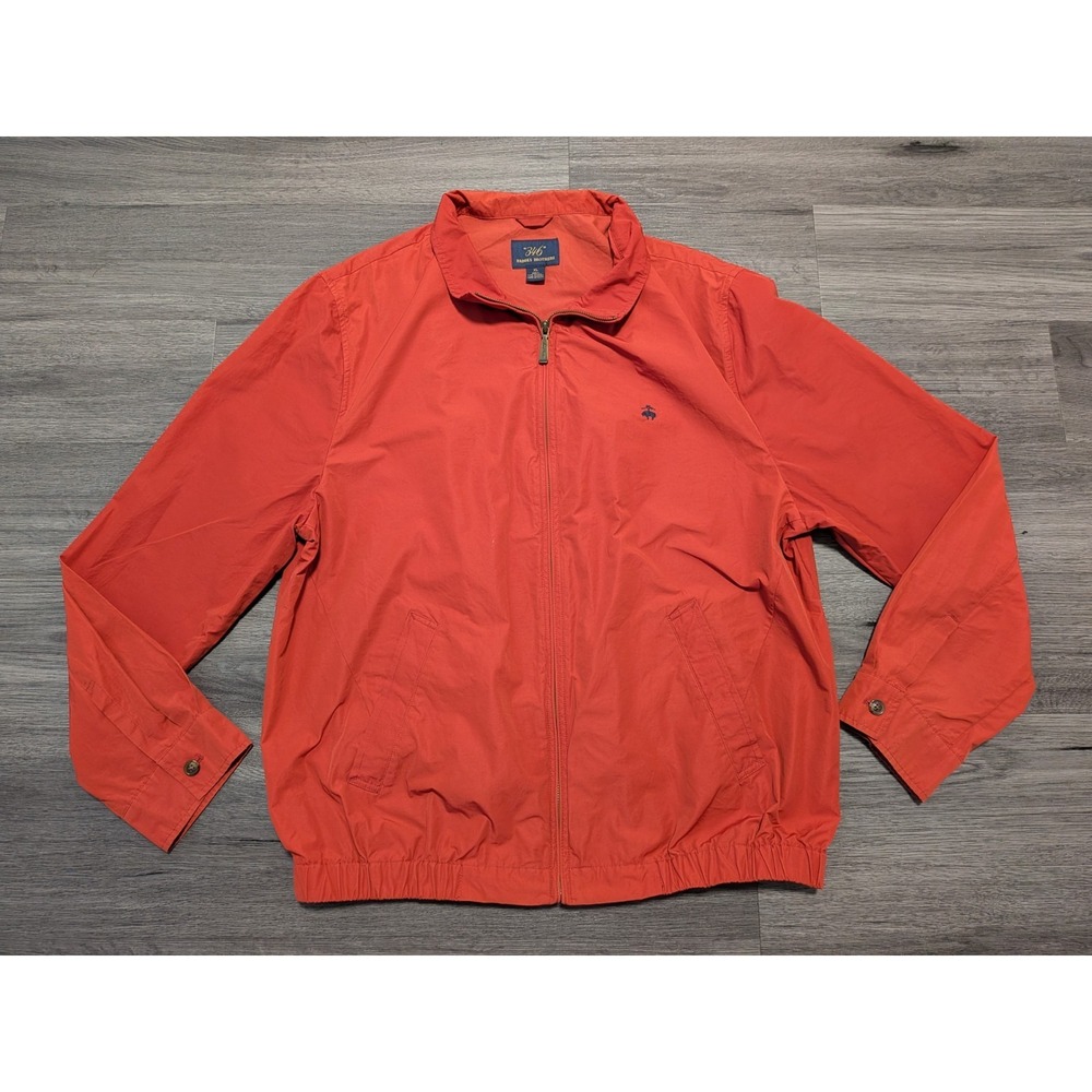 Brooks Brothers 346 Men's Burnt Orange Lightweight Harrington Jacket Size XL